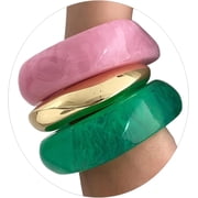 Colorful Chunky Resin Bangle Bracelet Set for Women Geometric Acrylic Big Cuff Bracelets Punk Thick Wide Statement Bangle Bracelets for Women Resin Jewelry