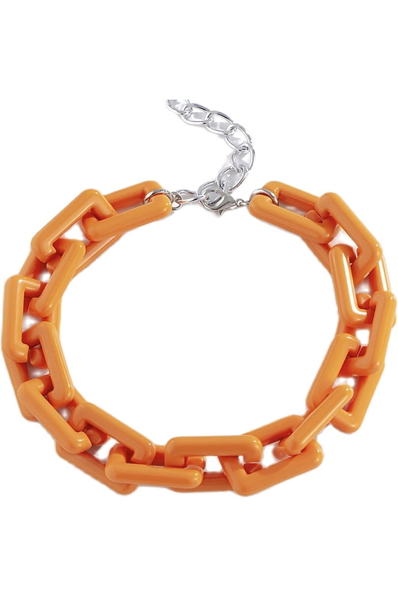 Colorful Chunky Resin Link Chain Necklaces Candy Color Acrylic Choker Dainty Lightweight Thick Punk Indie Y2k Paperclip Collar Jewelry for Women