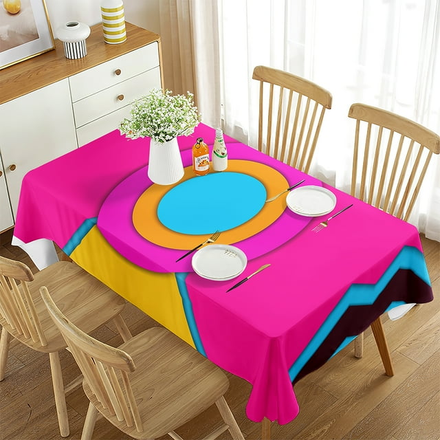 Colorful Circle Geometry Tablecloth Aperture Geometry r Home