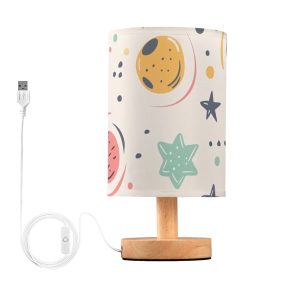 Colorful Circle Stars Dots Table Lamp with USB Port LED Warm Light Lamp Night Light Home Decor