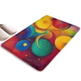 thumbnail image 1 of Colorful Circular Pattern Flannel Non Slip Door Rugs,Washable Door Mats Indoor,Decorative Door Mats,Dirt-Resistant and Absorbent Doormat for Entrance,Bedroom,Kitchen,Bathroom,31.5x17in(80x43cm), 1 of 4