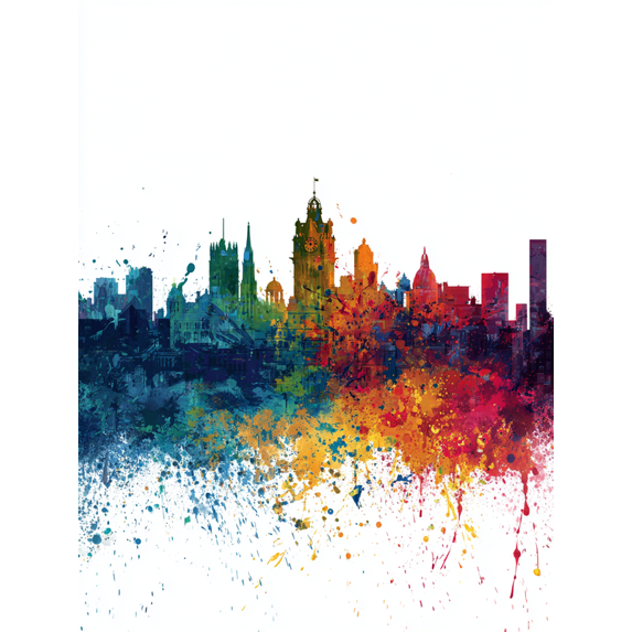 Colorful Cityscape Canvas Wall Art,Modern Home Decor Gift for Living Room Office Bedroom Hallway Dining Room