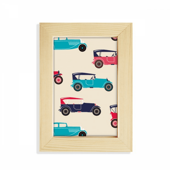 Colorful Classic Cars Cartoon Pattern Desktop Display Photo Frame Picture Art Painting 5x7 inch