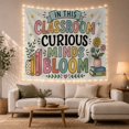 thumbnail image 1 of Colorful Classroom Text with Books and Flowers, Playful Illustration Style for Teachers, Educational Wall Art Decor, Back to School Gift, Tapestry Wall Hanging for Classroom and Office, 1 of 7
