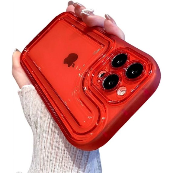 Colorful Clear Soft Silicone Phone case, Macaron Color, Simple, Anti-Drop wear-Resistant, for iPhone 15 14 13 12 11 Pro Max Plus XS XR X 7 8 Phone Case (Red,iPhone 13 Pro)