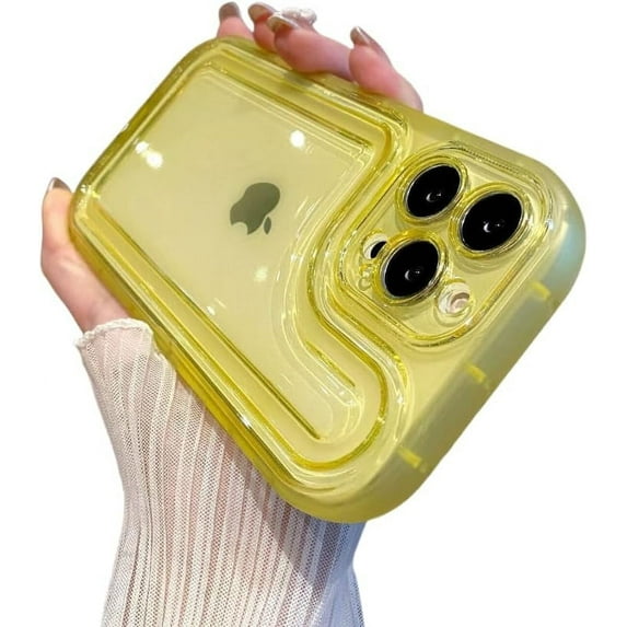 Colorful Clear Soft Silicone Phone case, Macaron Color, Simple, Anti-Drop wear-Resistant, for iPhone 15 14 13 12 11 Pro Max Plus XS XR X 7 8 Phone Case (Yellow,iPhone 13)