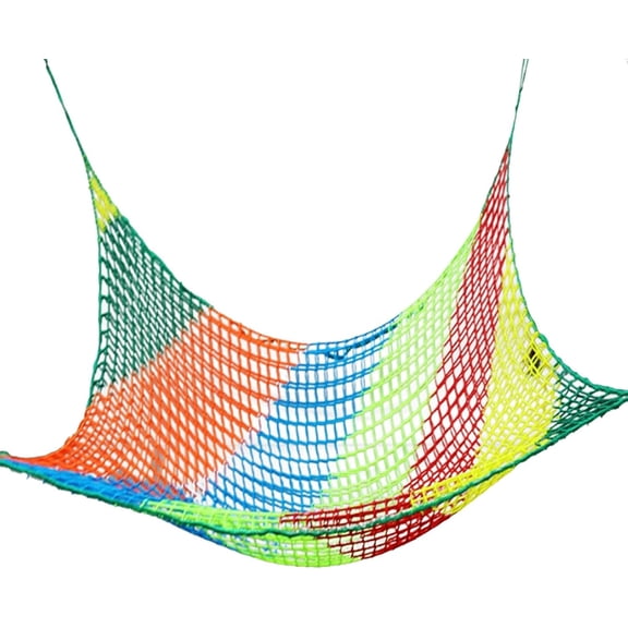 Colorful Climbing Cargo Net, Double Layer Polyester Playground Safety Net, Durable Outdoor Climbing Net for Tree Houses, Swing Sets and Backyard Recreation Areas,9.8FTx19.68FT (3Mx6M)