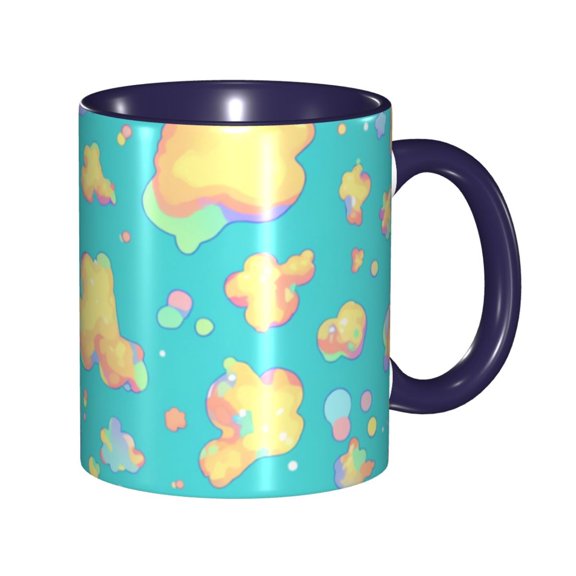 Colorful Cloud Coffee Mug Fun Custom Ceramic Mugs 11oz Navy Blue