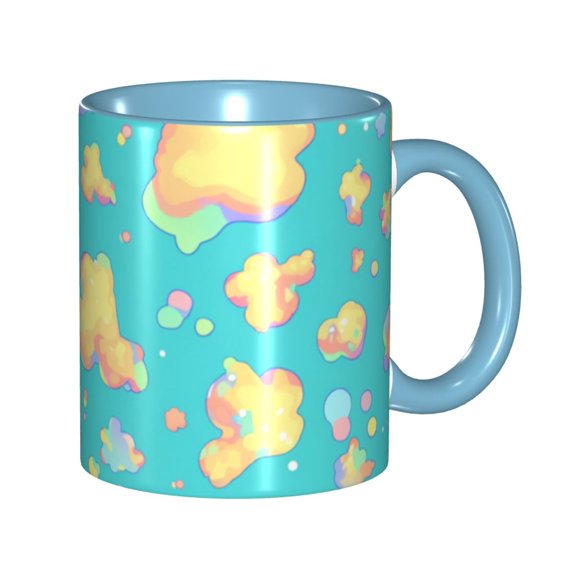 Colorful Cloud Coffee Mug Fun Custom Ceramic Mugs 11oz Sky Blue