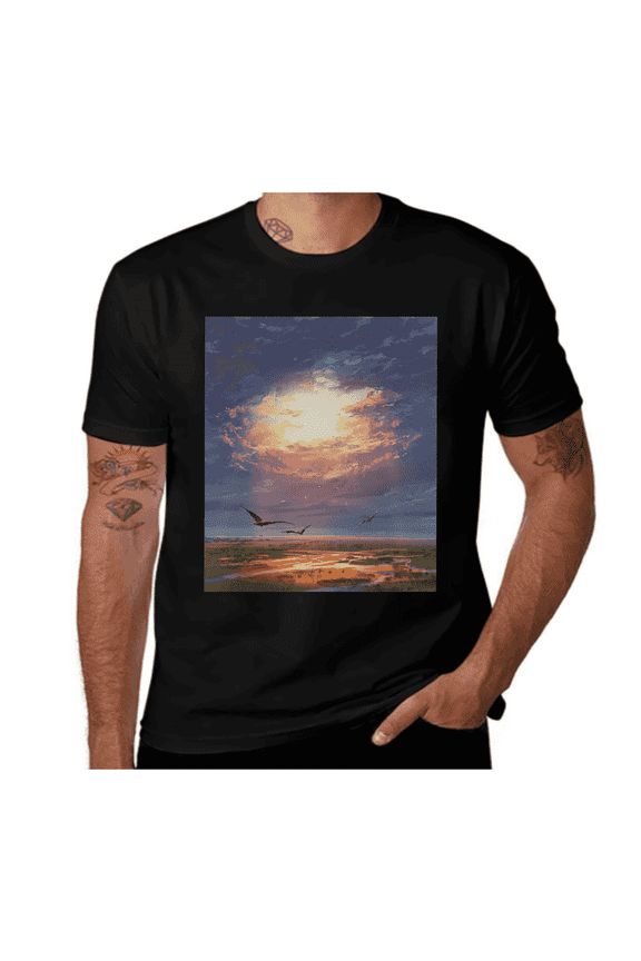 Colorful Cloud Pattern-Abstract-Multicolor- Casual Streetwea Everyday Tshirt Comfortable Wear tee shirt