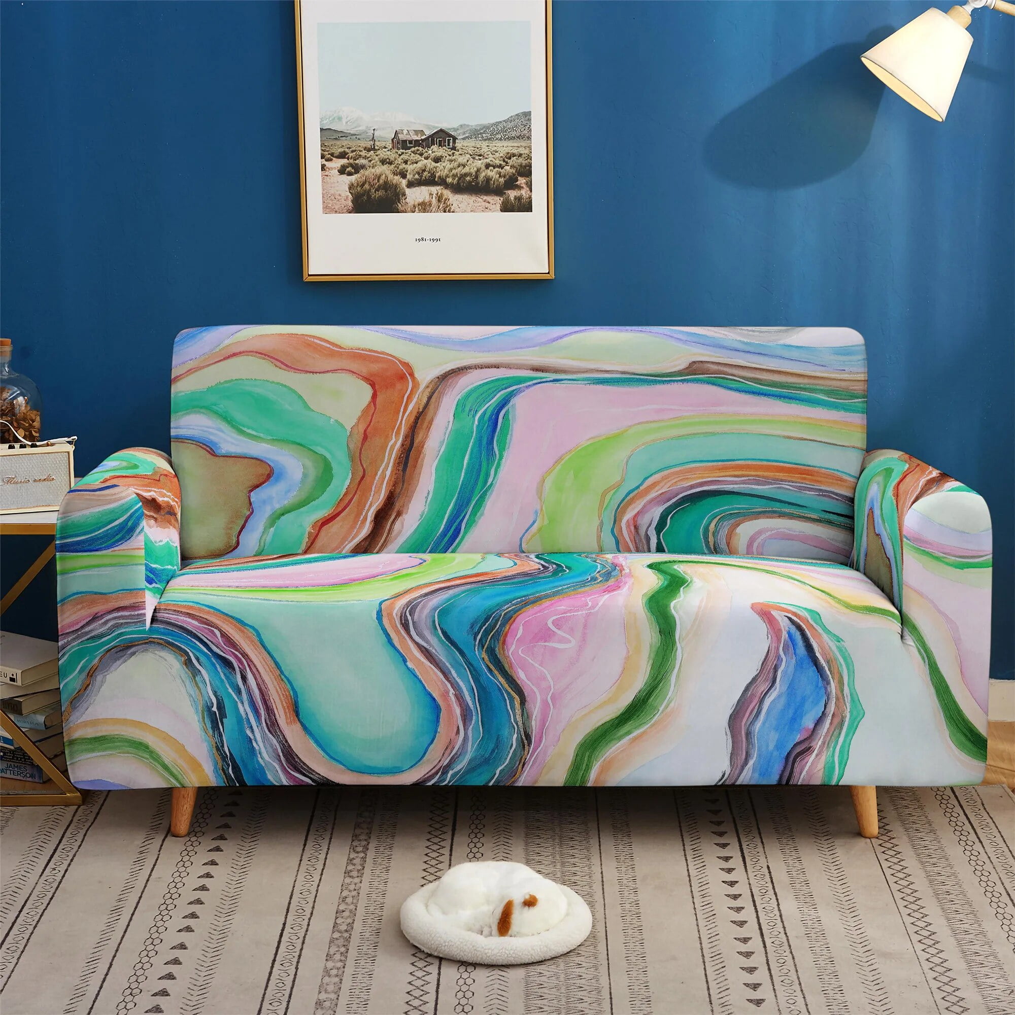 Colorful Cloud Sofa Cover L Type 1/2/3/4 Seat Art Sofa Bed Cover Sofa