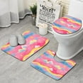 thumbnail image 1 of Colorful Cloud Star Pattern Bathroom Rugs Sets 3 Piece,Toilet Cover Set,Absorbent Non Slip Bathroom Mats Sets with U-Shaped Contour Rug Toilet Rug Set, 1 of 5