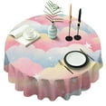 thumbnail image 1 of Colorful Cloud Star Pattern Round Tablecloth 60"x60",Wrinkle Wipeable Table Cloth for Kitchen Dining Room Picnic Patio Party, 1 of 6