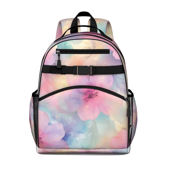 Colorful Cloud Star Tie Dye Pattern Backpack for School,Cute School Bag,Schoolbag with Adjustable Shoulder Straps & Padded Back,15.25"x11.5"x5.25"