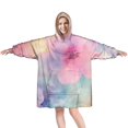thumbnail image 1 of Colorful Cloud Star Tie Dye Pattern Wearable Oversized Blanket,Wearable Blanket Hoodie for Adults,Cozy Hooded Blankets with Super Pockets,Super Warm Fuzzy Pullover for Women & Men, 1 of 6