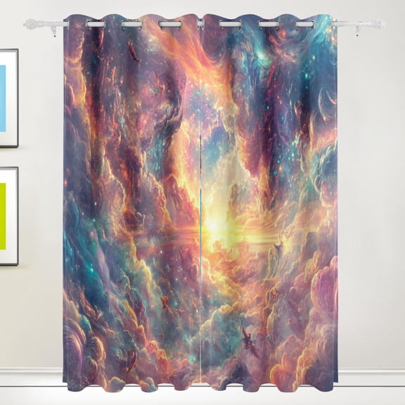 Colorful Cloud with Sunrise Blackout Curtains for Living Room Bedroom 55W x 72/84L Insulated Window Drapes 2 Panels