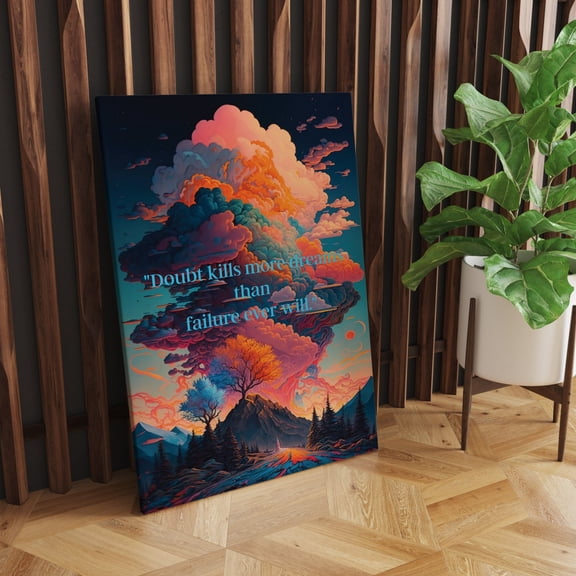 Colorful Clouds Inspirational Wall Art Print, Unframed Paper Poster 8x10in