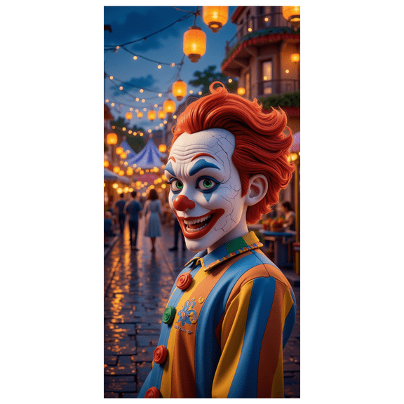 Colorful Clown Face Banner Carnival Theme Halloween Decoration for Party Fun Celebration Event