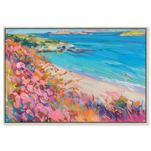 Colorful Coastal Canvas Wall Art by Art Remedy, Silver Floater Frame, 16"x24"