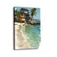 thumbnail image 1 of “Colorful Coastal Shack” Tropical Canvas Wall Art Ready to Hang for Living Room and Bedroom, 1 of 8