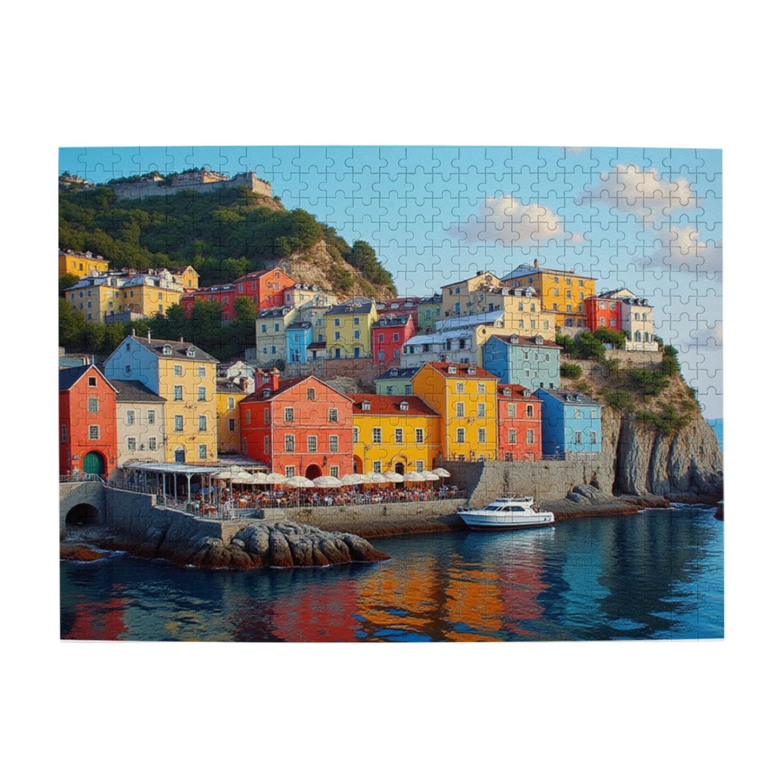 Colorful Coastal Town 500 Piece Adult Jigsaw Puzzle Challenging And ...