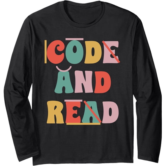Colorful Code And Read Dyslexia Teacher Long Sleeve T-Shirt for ...