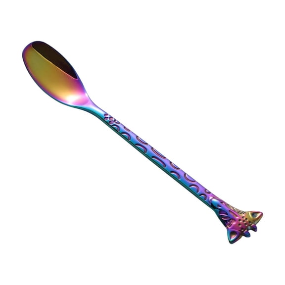 Colorful Colorful Stainless Steel Spoon With Giraffe Themed Handle Adds A Fun Touch To Your Tableware Collection