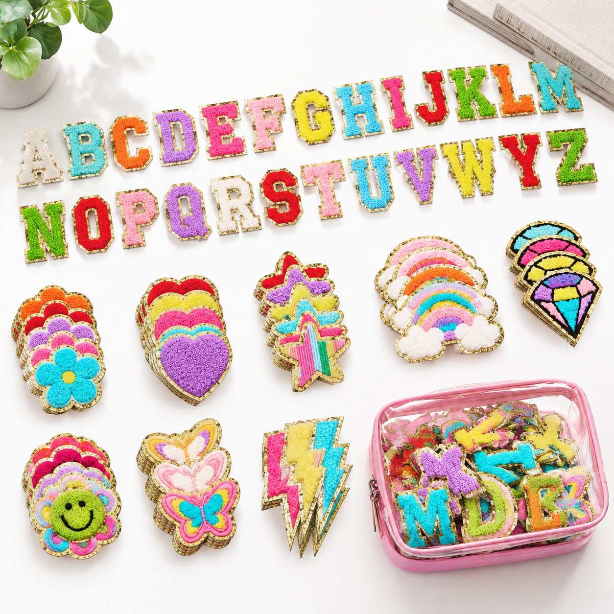 Colorful Colors Chenille Letter Patches Classic Style Craft Appliques ...