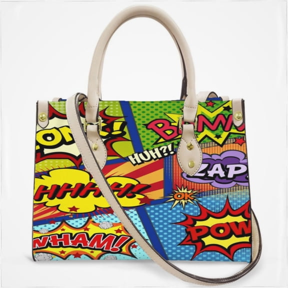 Colorful Comic Book Panels Cross Body Bags For Women Small Leather Female Handbags Fashion Top-Handle Totes