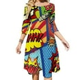 thumbnail image 1 of Colorful Comic Book Panels Women's Fall Dresses Casual Loose Flowy Swing Shift Dress, 1 of 9