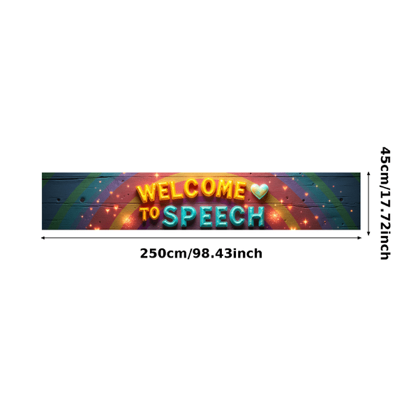 Colorful Comic Style Welcome to Speach Banner Background Party Decorations for Gatherings Events Celebrations Photo Props Backdrop