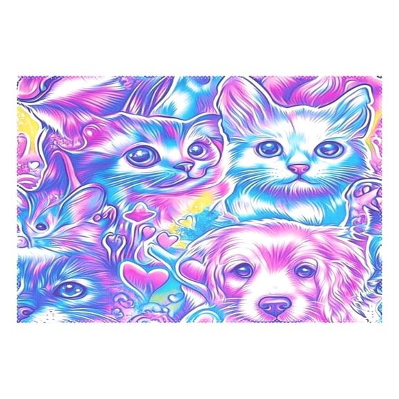 Colorful Companions 12x18in Heat-Resistant Non-Slip Place Mat, Durable and Wrinkle-Resistant