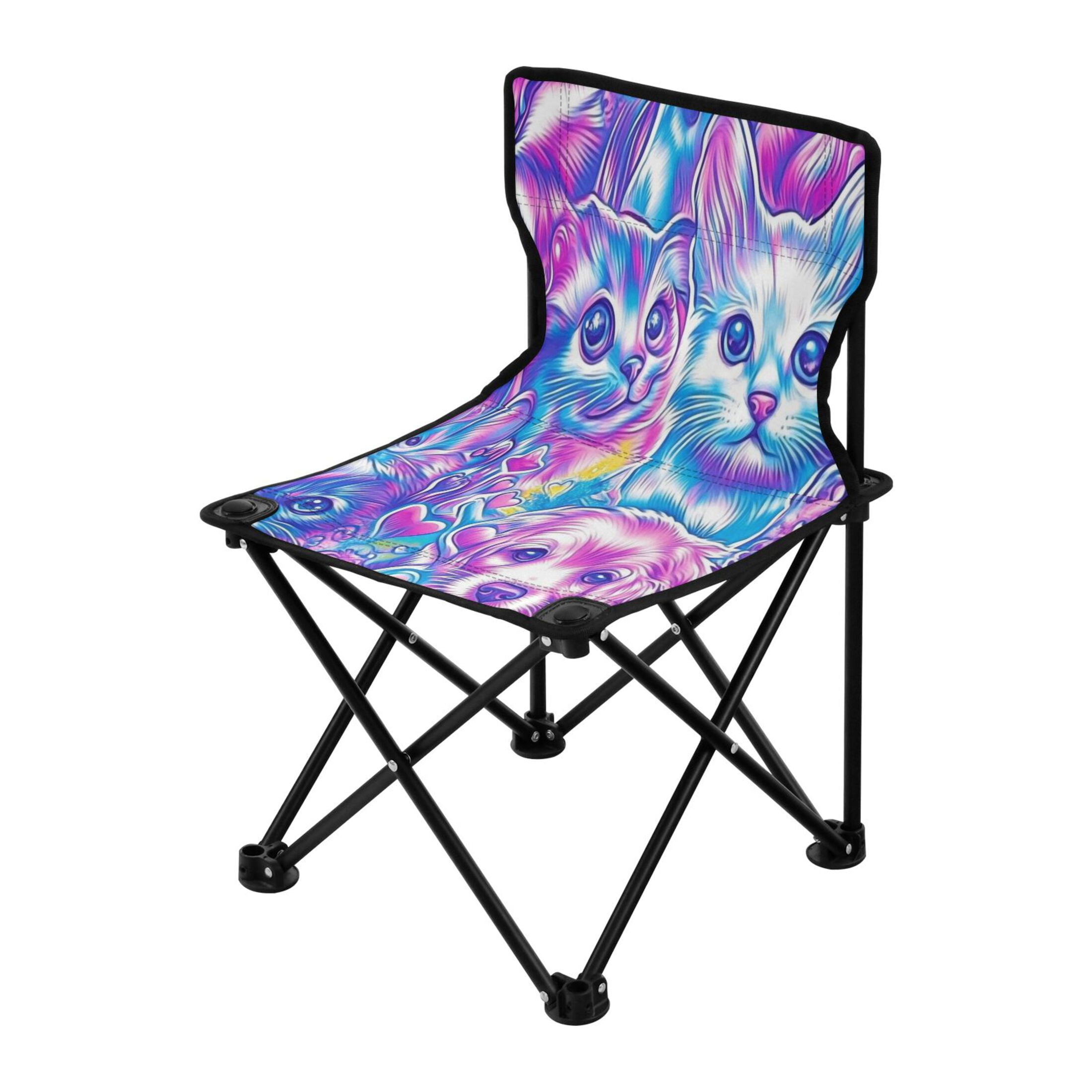 Colorful Companions Kids Camping Chairs Folding Chair for Children 14.5x14.5in 600D Oxford Fabric 220lb Capacity