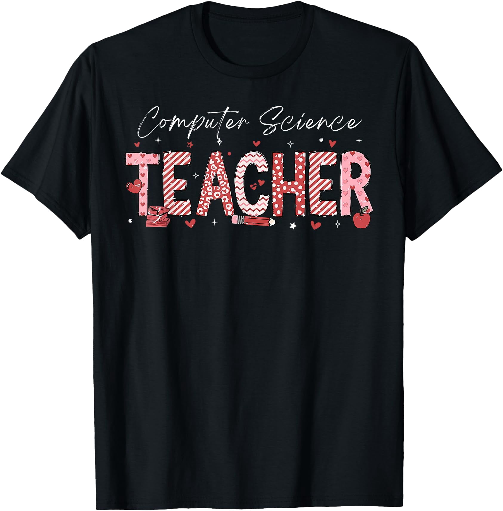 Colorful Computer Science Teacher T-Shirt for Valentine's Day ...