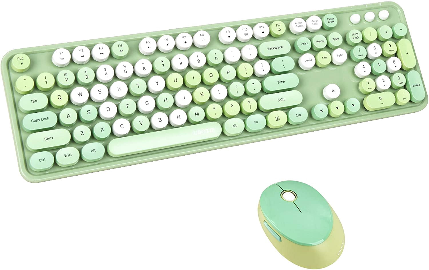 Colorful Computer Wireless Keyboard and Mouse Combination, Typewriter Soft Key Office Full-size Keyboard, 2.4GHz Non-drop Connection and Optical Mouse (purple Color)