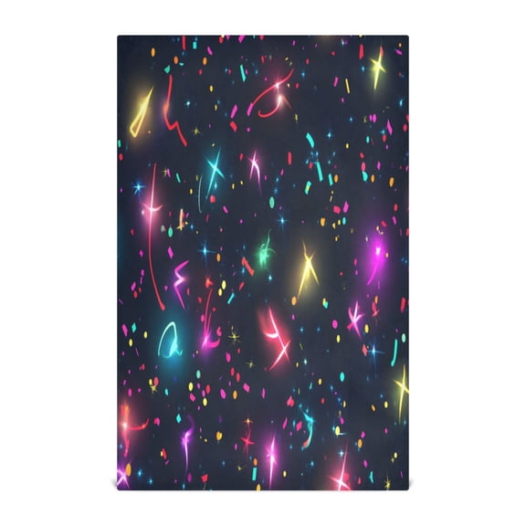 Colorful Confetti and Lights Decorative Waffle Towel Kitchen Dishcloth 28x18in Multi-Use Tea Towel