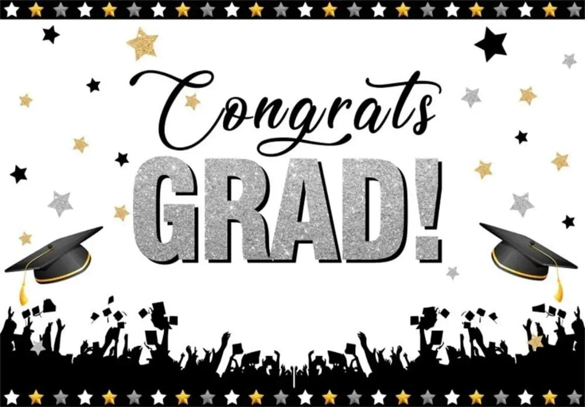 Colorful Congrats Grad Class Photography Backdrop Party Wall Decoration ...