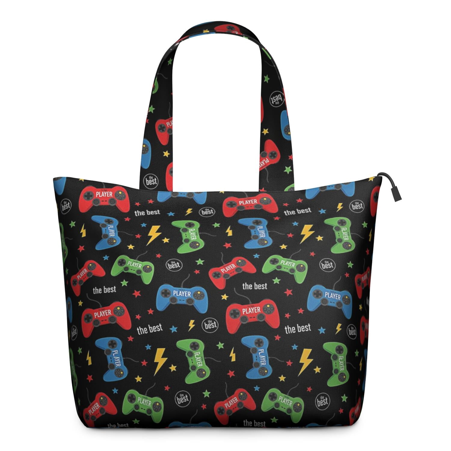 Colorful Controllers Games Black Pattern Travel Tote Bags for Women Carry On,Large Weekender Bags for Women Travel,Multi Functional Duffle Bag for Work,Shopping,Sports