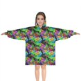 thumbnail image 1 of Colorful Controllers Games Icons Green Pattern Blanket Hoodies for Kids 6-13YR Oversize Wearable Blanket Hoodies for Boys Girls Teens, 1 of 7