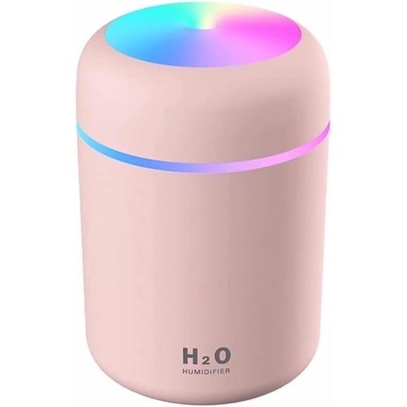 Colorful Cool Mini Humidifier, Rechargeable - USB Personal Desktop Humidifier for Car, Office Room, Bedroom,etc. Auto Shut-Off, 2 Mist Modes, Super Quiet.