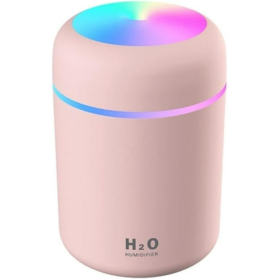 Colorful Cool Mini Humidifier, Rechargeable - USB Personal Desktop Humidifier for Car, Office Room, Bedroom,etc. Auto Shut-Off, 2 Mist Modes, Super Quiet.