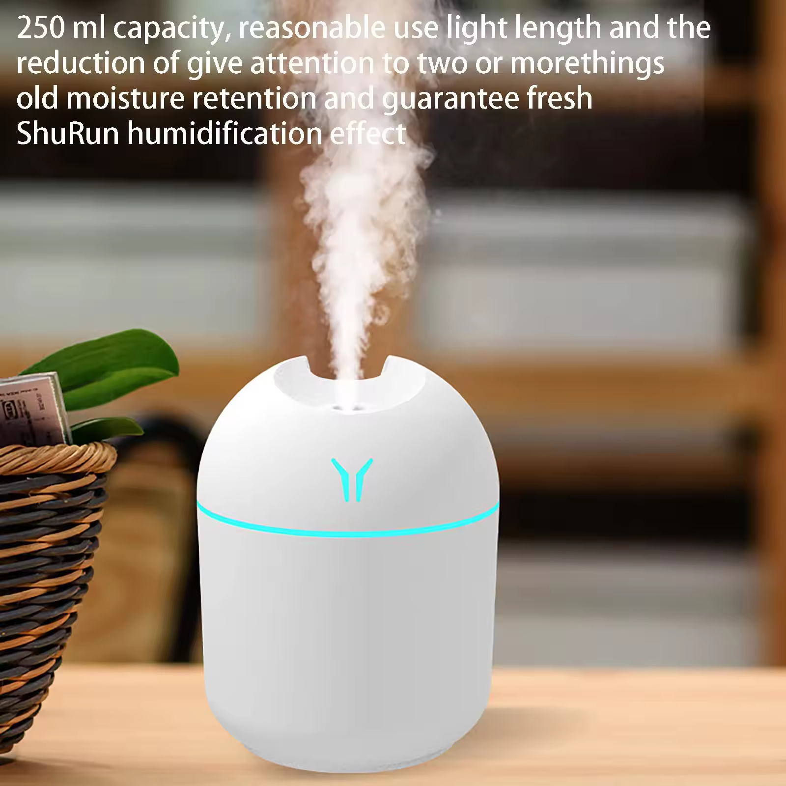 Colorful Cool Mini Humidifier, USB Personal Desktop Humidifier for Car, Office Room, Bedroom,etc. Auto Shut-Off, 2 Mist Modes, Super Quiet