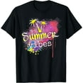 thumbnail image 1 of Colorful & Cool Summer Vibes Classic Retro 80's Summer T-Shirt Black 4X-Large, 1 of 4