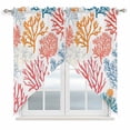thumbnail image 1 of Colorful Coral Kitchen Window Curtains, Swag Curtains Valance for Bedroom Living Room Bathroom, Coastal Ocean Abstract Gradient Sea Rod Pocket Window Treatment Curtain Block Drapes 2 Panels 28"x36", 1 of 9