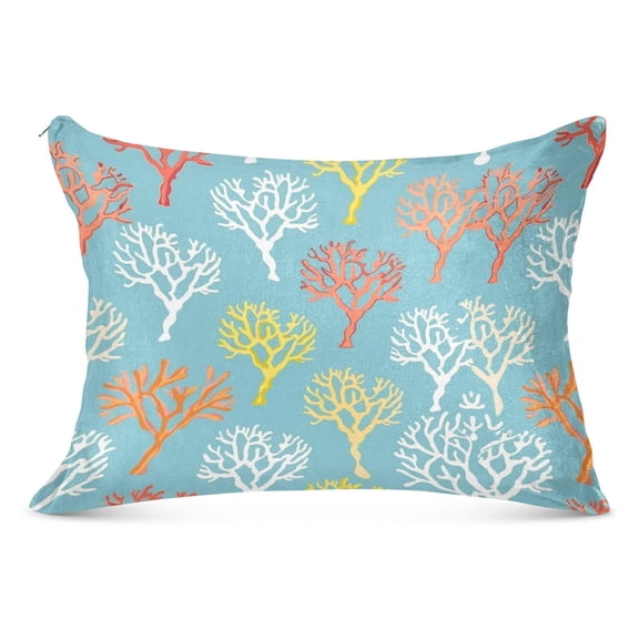 Colorful Coral Plush Pillow Cases Standard Size Ultra Soft Warm Pillowcases with Zipper 20"x26"