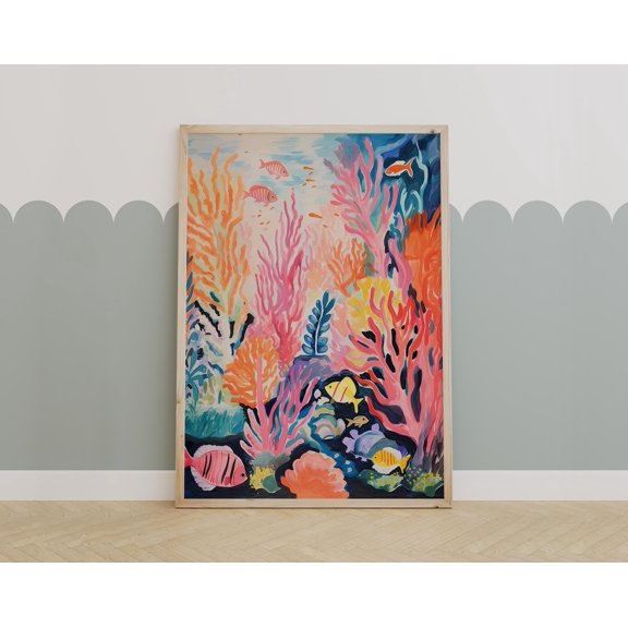 Colorful Coral Reef Ocean Underwater Fish Nursery For Or Playroom Nature Wall Decor