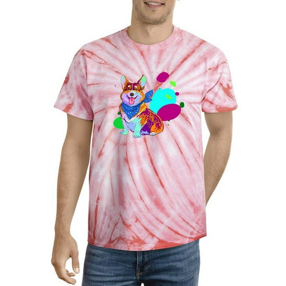 Colorful Corgi W Bandana Tie Dye Cyclone Men -Image by Shutterstock, Male x-Large