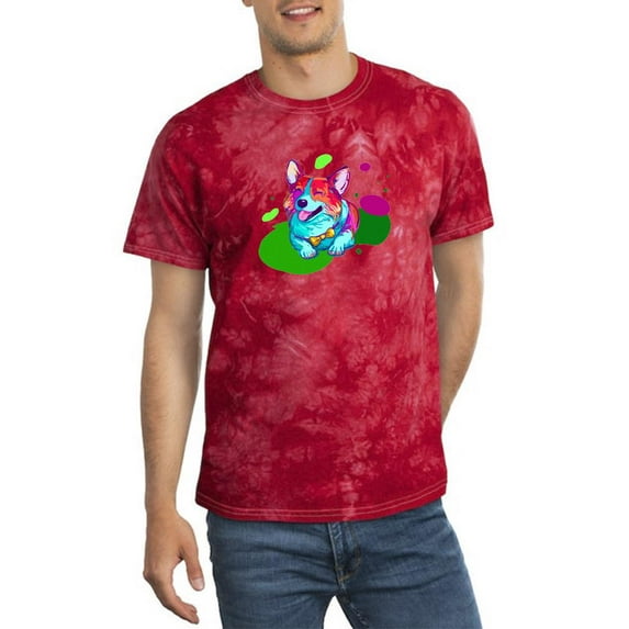 Colorful Corgi W Bowtie Tie Dye Crystal Men -Image by Shutterstock, Male Medium