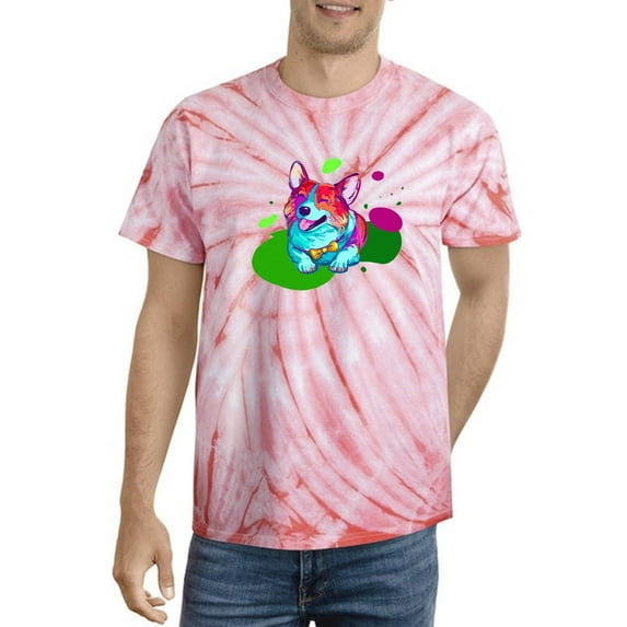 Colorful Corgi W Bowtie Tie Dye Cyclone Men -Image by Shutterstock, Male Large