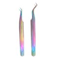 Colorful Cosmetic Tweezers Set Eyelash Extension Tweezers Stainless